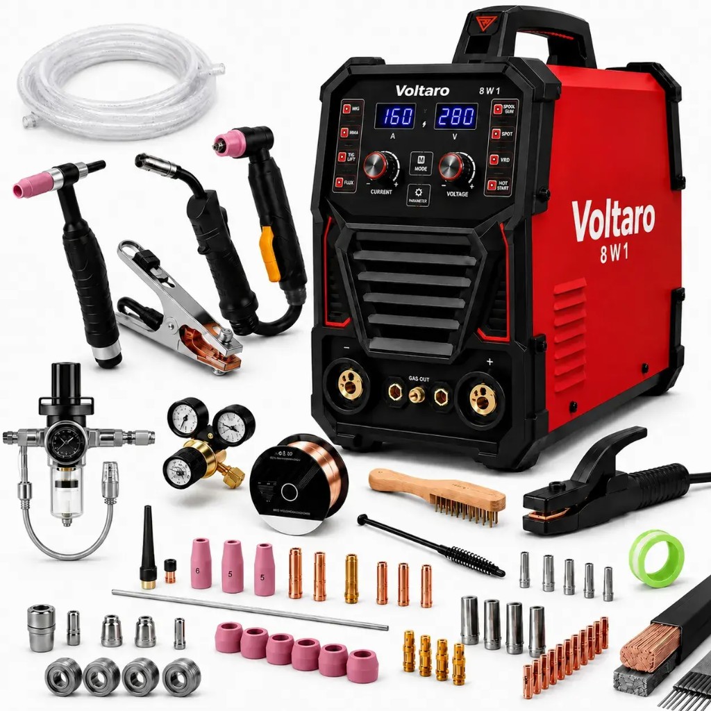Kompletan Voltaro set aparata za varenje 8 u 1 s priborom